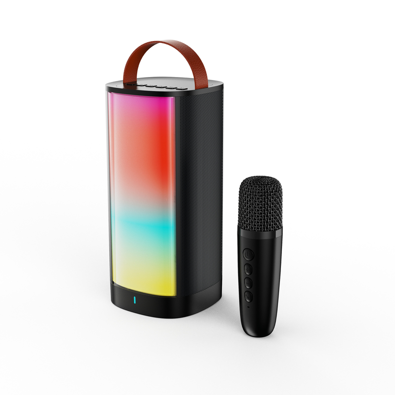 Full range family professional bluetooth ktv mini portable karaoke box bt outdoor subwoofer led light speaker