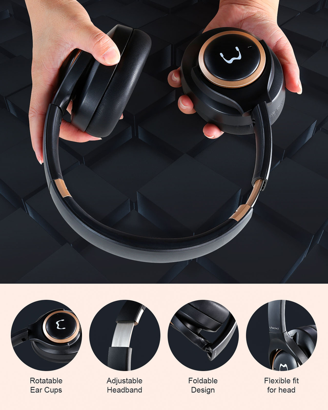 noise canceling bluetooth 5.0 headphone for glasses wearer