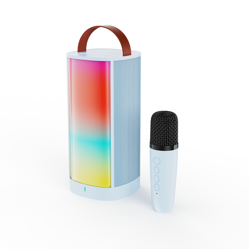 Full range family professional bluetooth ktv mini portable karaoke box bt outdoor subwoofer led light speaker